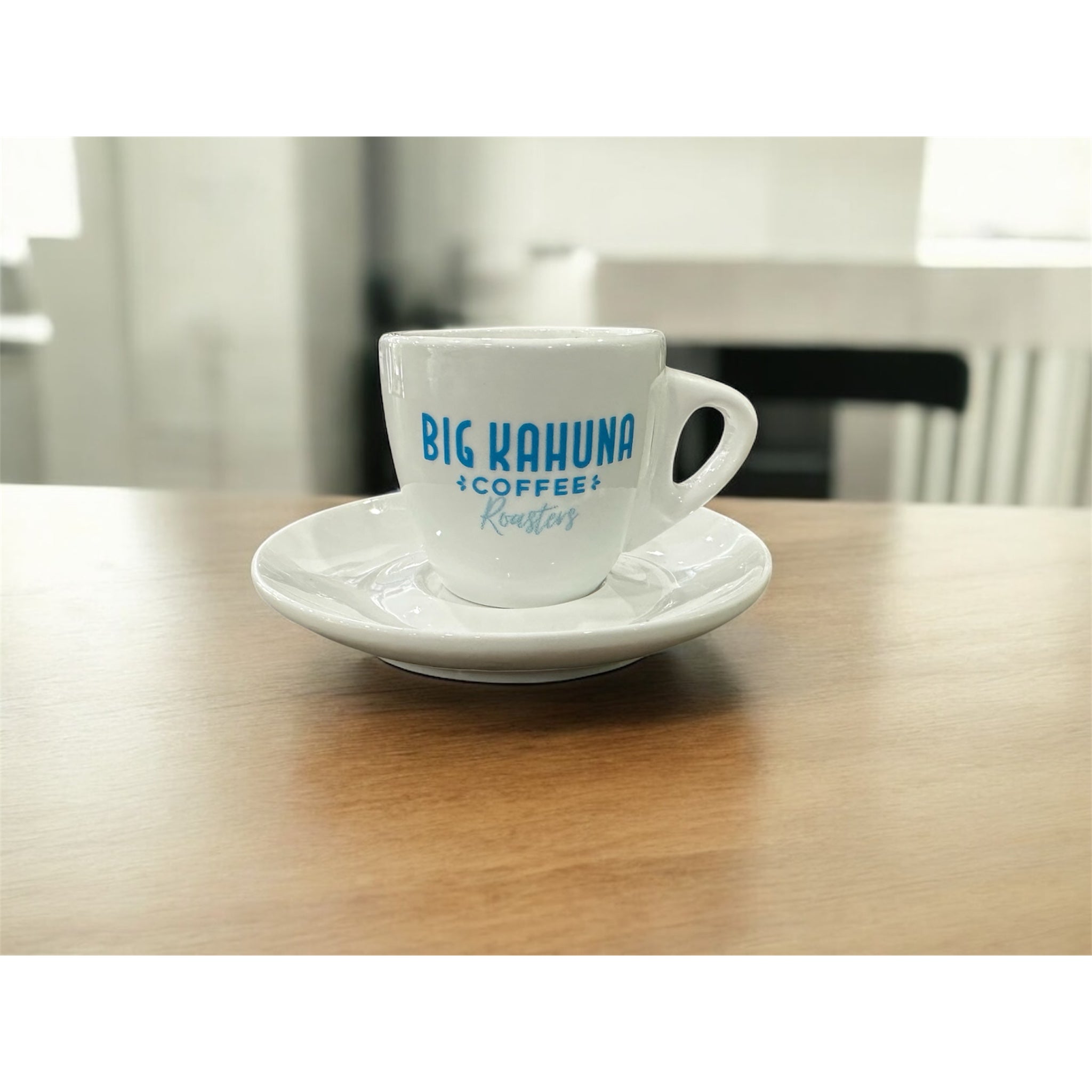 Big Kahuna Coffee Roasters 4oz Ceramic Espresso Cup & Saucer