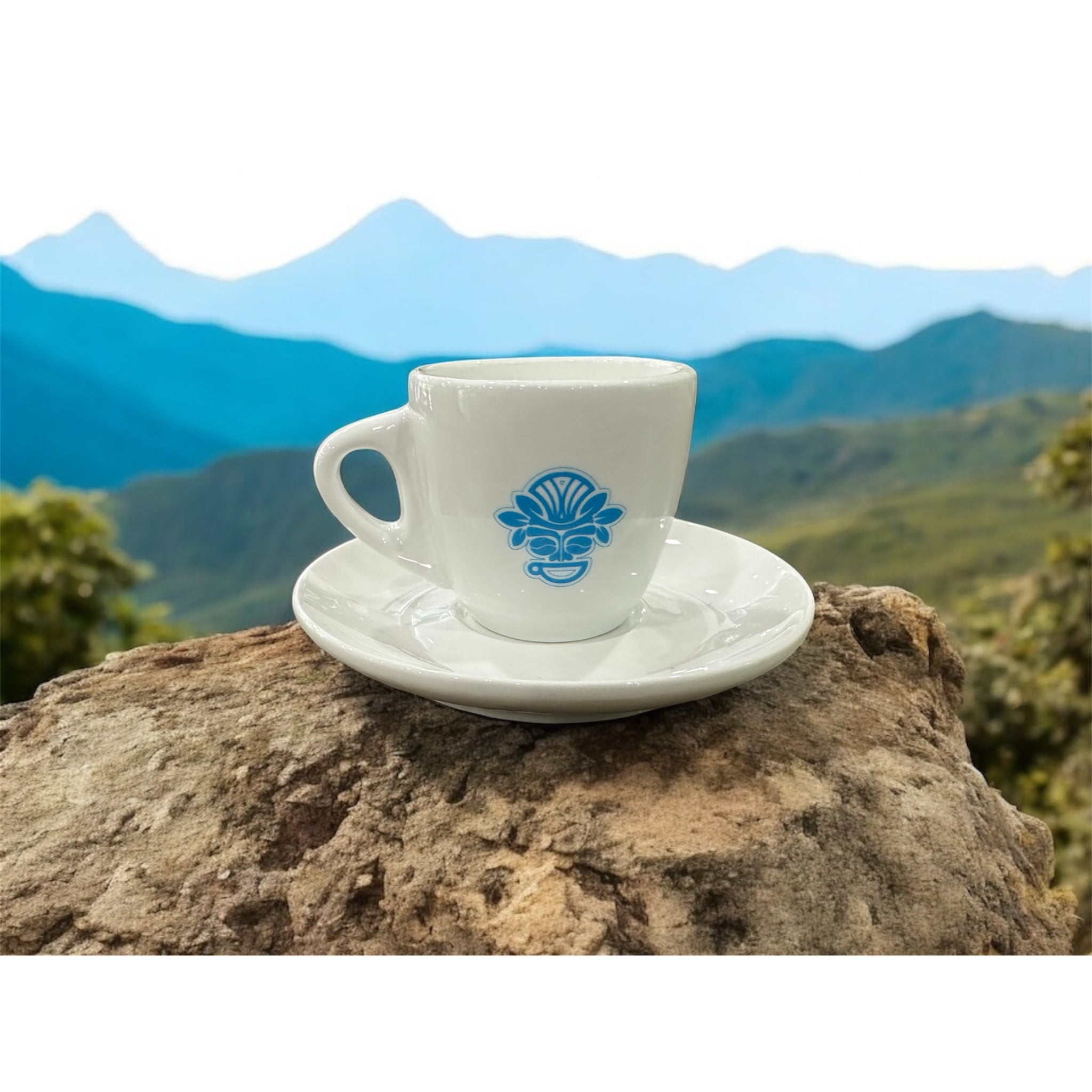 Big Kahuna Coffee Roasters 4oz Ceramic Espresso Cup & Saucer