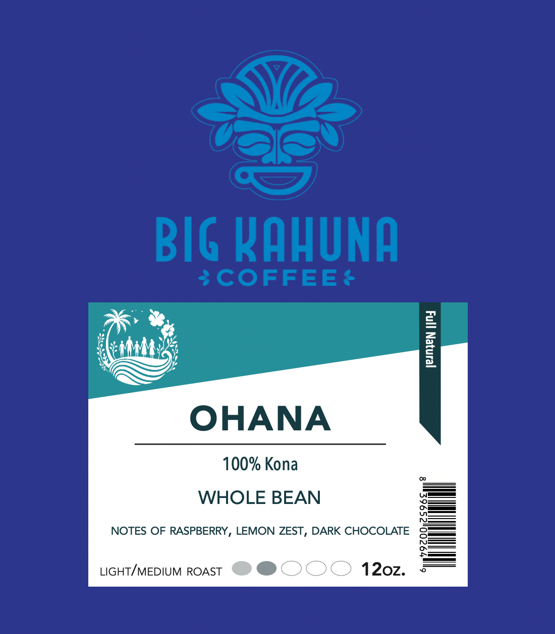 BKC - OHANA - 100% Kona Single Origin Premium Whole Bean Coffee